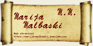 Marija Malbaški vizit kartica